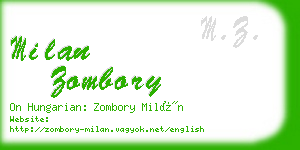 milan zombory business card